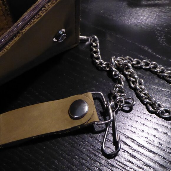 Genuine Leather Biker/Rodeo Trucker Wallet with chain - Picture 10 of 12